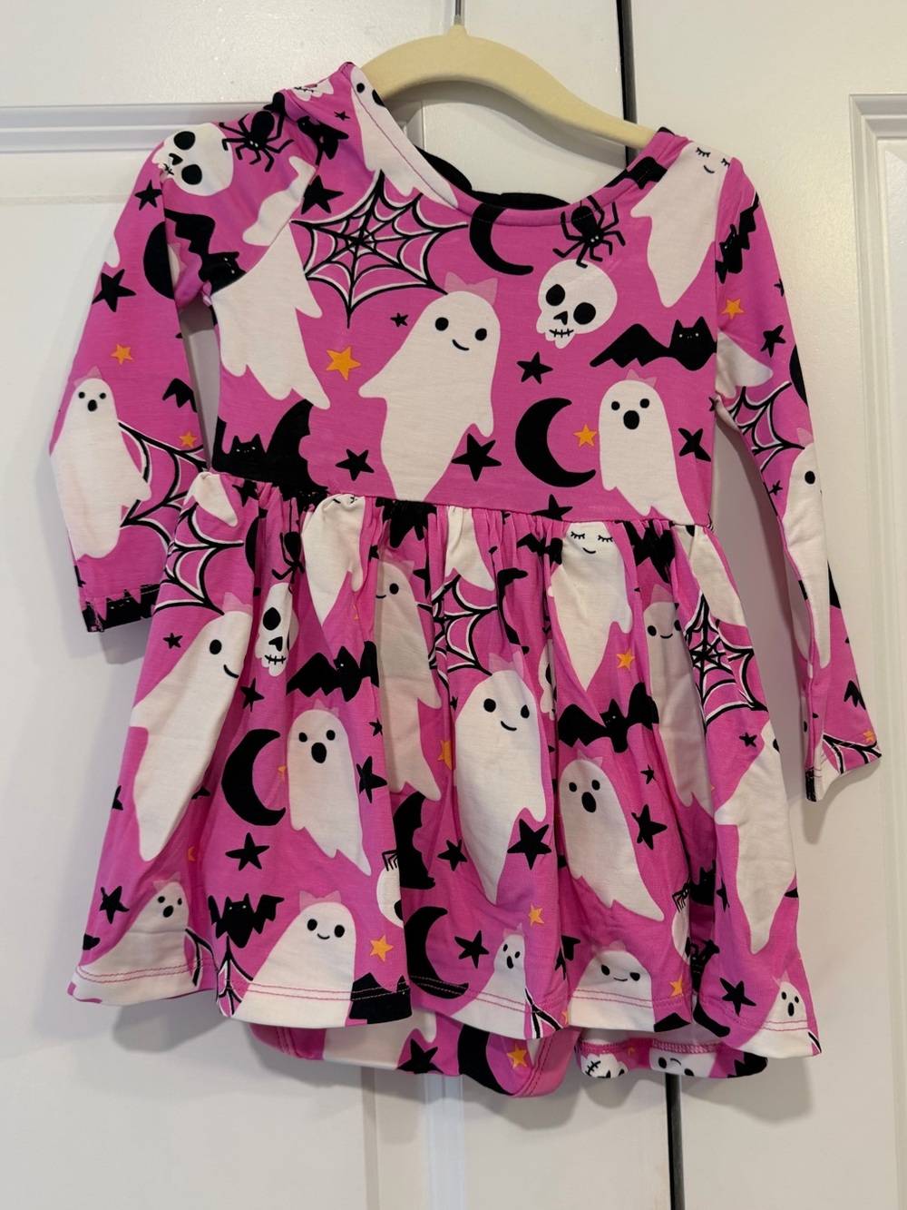 NWT Little Sleepies Frightful Friends Bow Back Dress with Bodysuit 12-18 Months